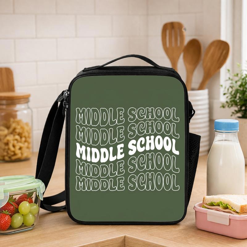 Middle School Lunch Bag - Back To School Minimal Trend Style Lunch Box Bag - Savourry