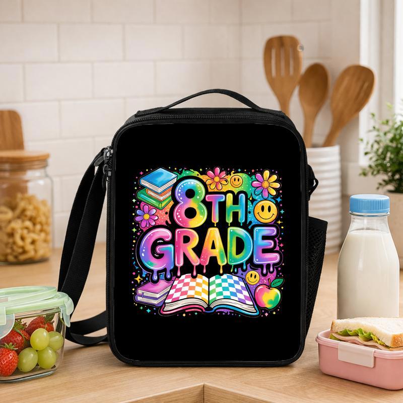 Middle School 8th Grade Lunch Bag - Bright Back To School Fun Lunch Box Bag - Savourry
