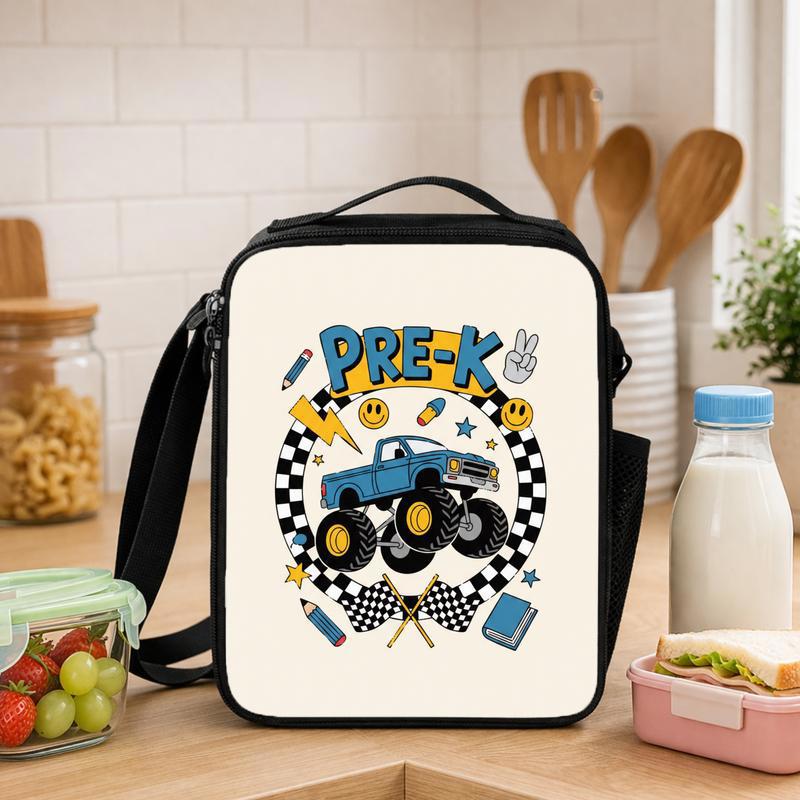 Monster Truck Pre-K Lunch Bag For Boys - Back To School Fun Lunch Box Bag - Savourry