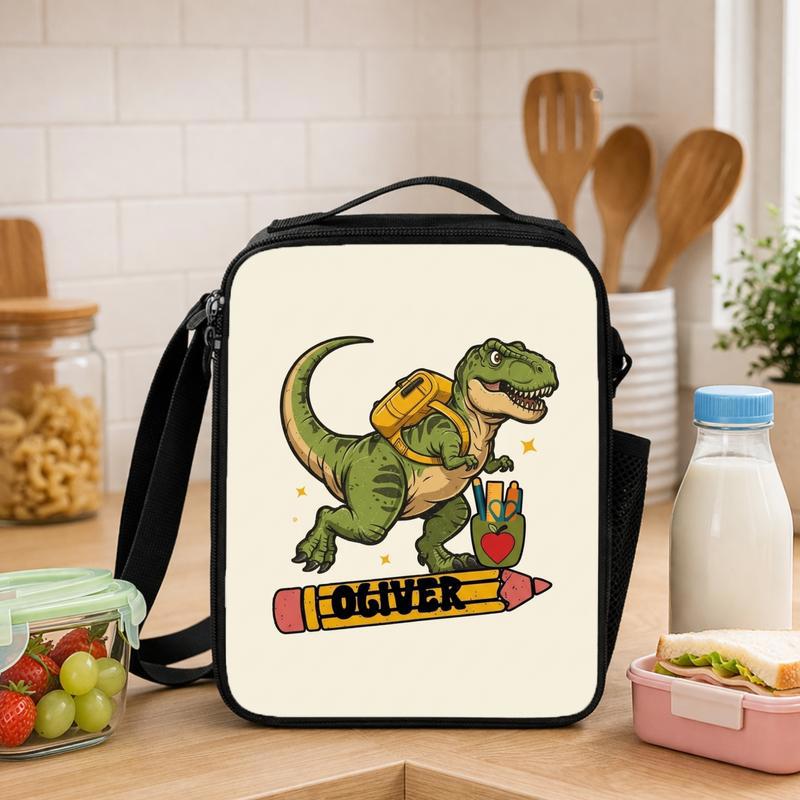 Personalized Dinosaur Back To School Lunch Bag With Name Lunch Box Bag - Savourry