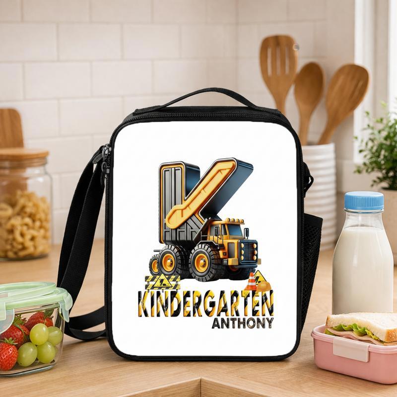 Personalized Dump Truck Lunch Bag - Kindergarten Boy Gift Lunch Box Bag - Savourry