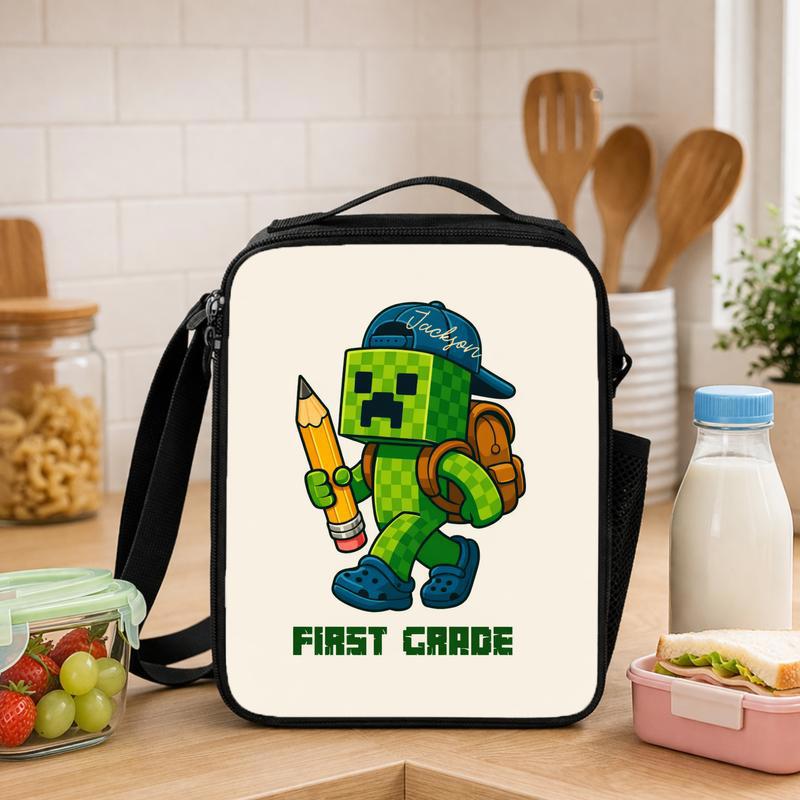 Personalized Gamer Lunch Bag - First Grade Adventure School Fun Lunch Box Bag - Savourry