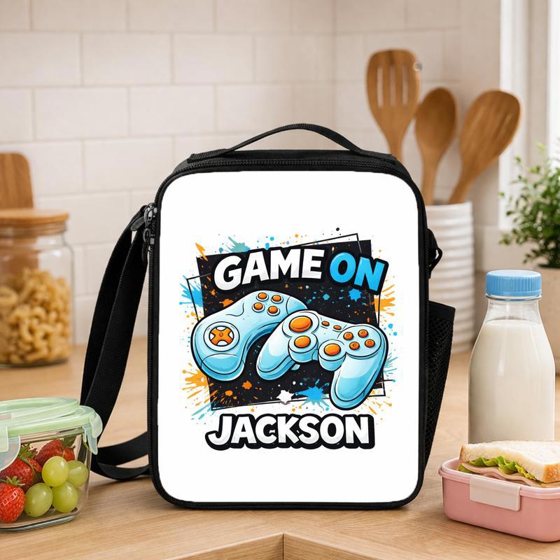 Personalized Gamer Lunch Bag - Game On School Ready Lunch Box Bag - Savourry