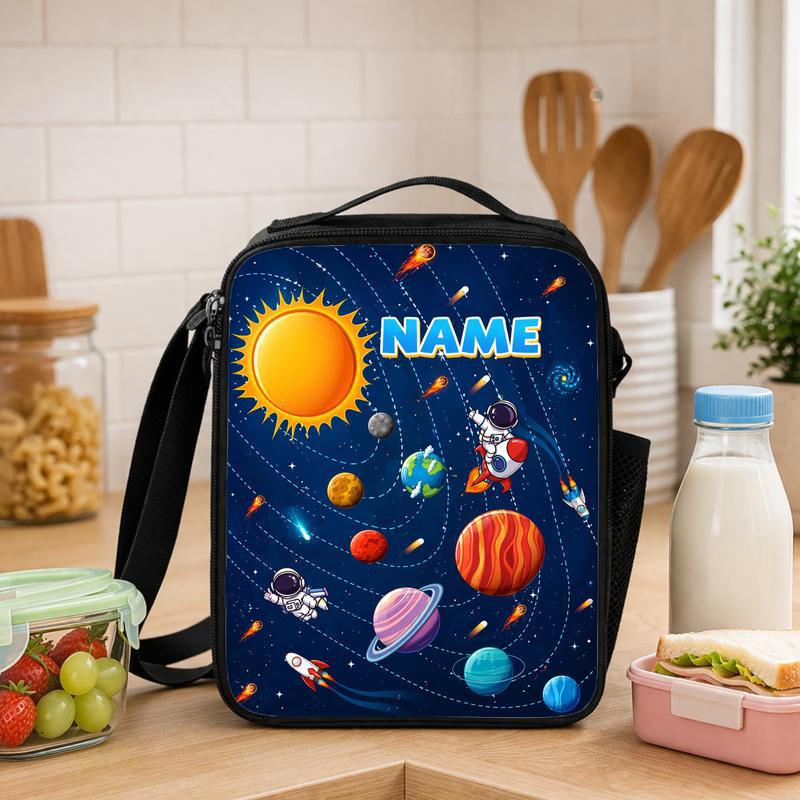 Personalized Kids Lunch Bag - Solar System Custom Name Lunch Box Bag - Savourry