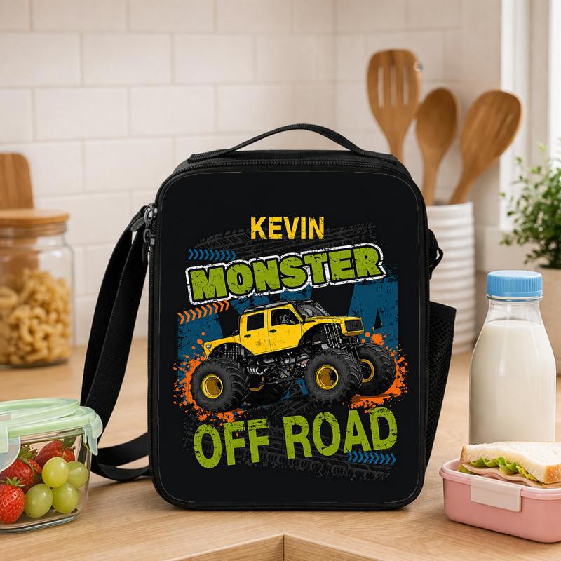 Personalized Monster Truck Lunch Bag - Back To School Off Road Lunch Box Bag - Savourry