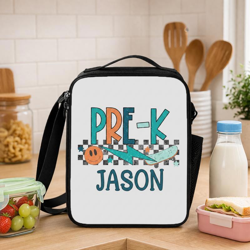 Personalized Pre-K Lunch Bag - Boys Skateboard School Lunch Box Bag - Savourry