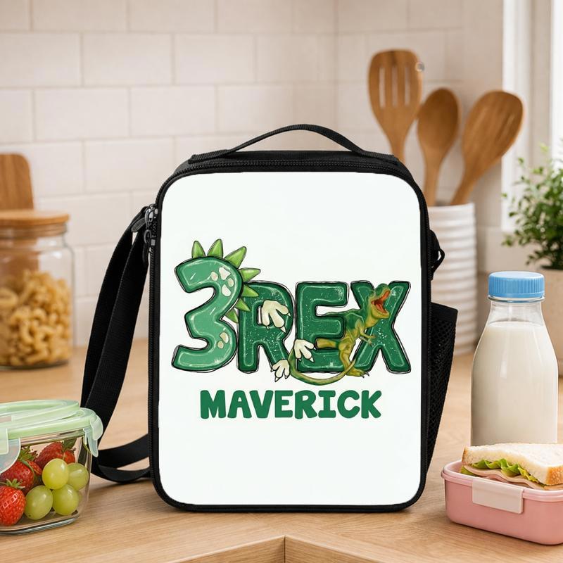 Personalized 3 Rex Dinosaur Lunch Bag - Back To School Kids Gift Lunch Box Bag - Savourry