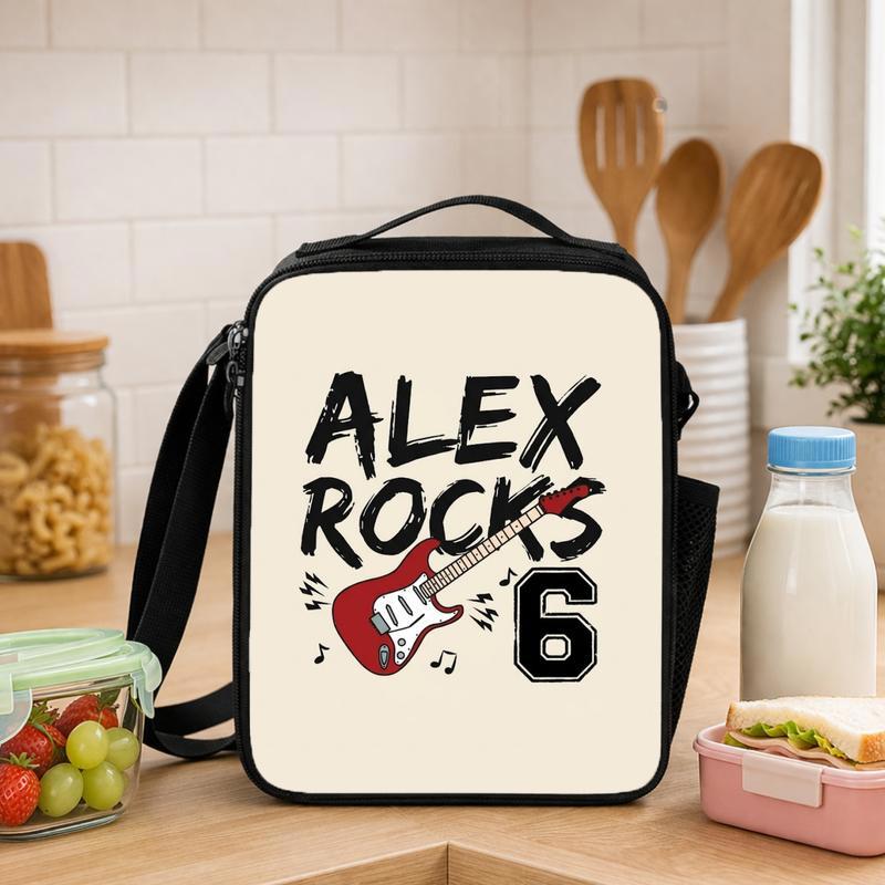 Personalized Rockstar Lunch Bag For Kids With Name & Age Lunch Box Bag - Savourry