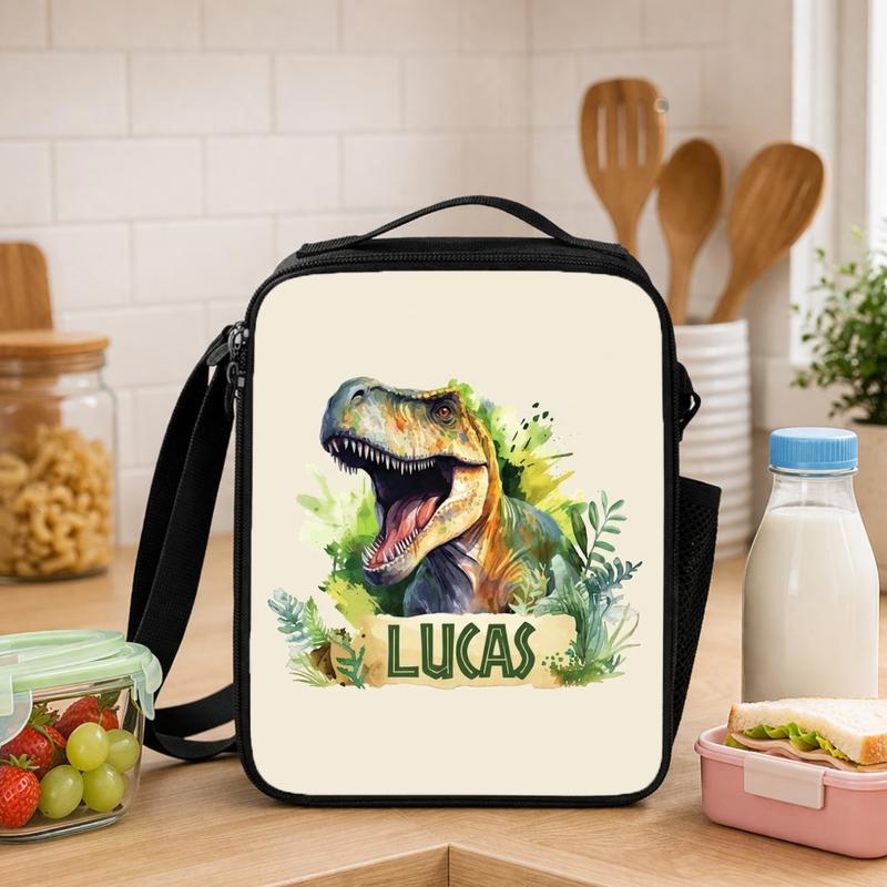 Personalized T-Rex Dinosaur Lunch Bag - Custom Name Kids Style Lunch Box Bag - Savourry