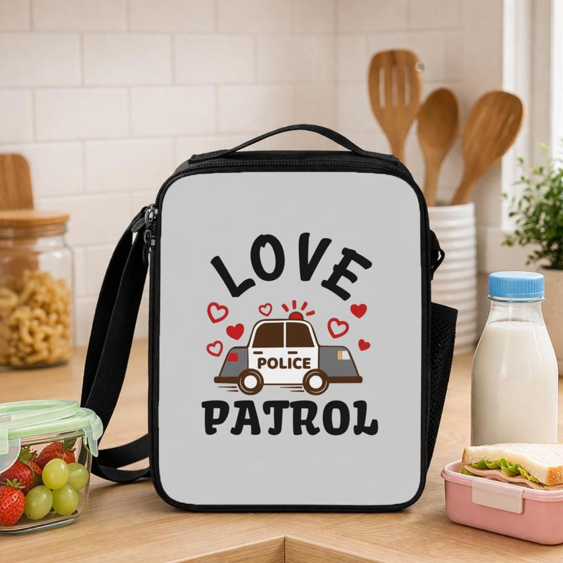 Police Car Lunch Bag - Love Patrol Back To School Kids Gift Lunch Box Bag - Savourry