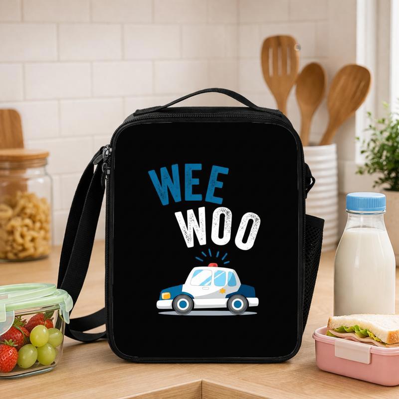 Police Lunch Bag Kids - Wee Woo Back To School Fun Design Lunch Box Bag - Savourry