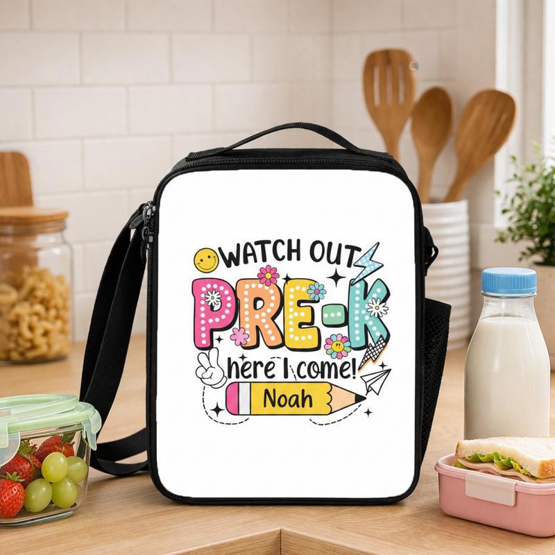 Pre-K Here I Come Lunch Bag - Cute Back To School Look Lunch Box Bag - Savourry