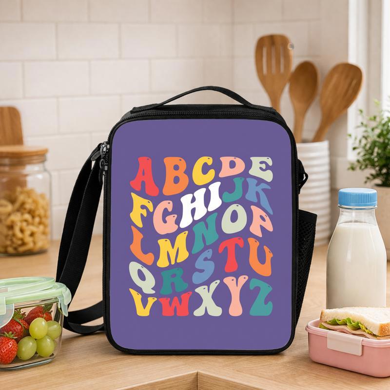 Preschool Lunch Bag - Playful Alphabet Kids Style Lunch Box Bag - Savourry