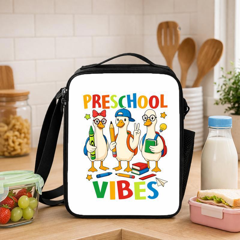 Preschool Vibes Goose Lunch Bag - Colorful Back To School Kids Lunch Box Bag - Savourry