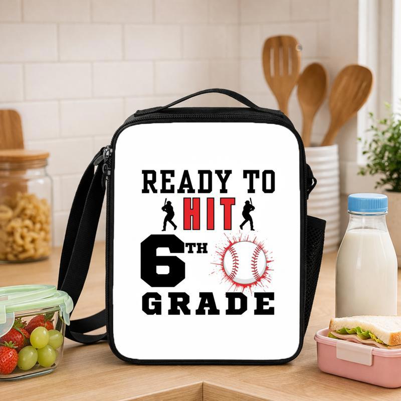Ready To Hit Baseball Lunch Bag - Back To School 6th Grade Lunch Box Bag - Savourry