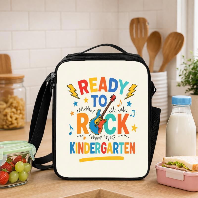 Ready To Rock Kindergarten Lunch Bag - Bright Kids Style Lunch Box Bag - Savourry