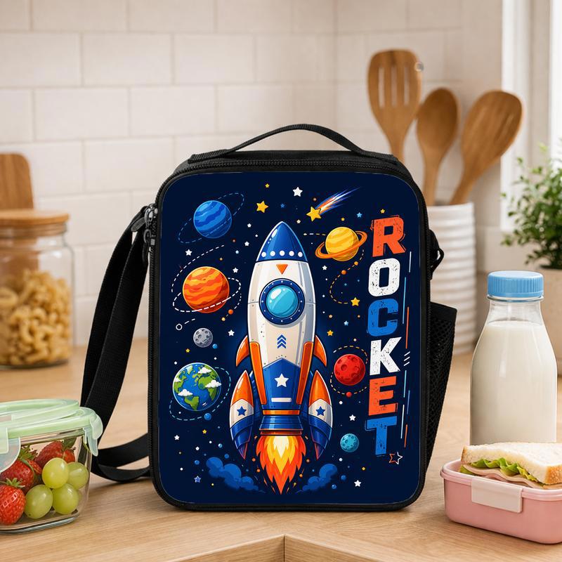 Rocket Lunch Bag Kids - Back To School Space Adventure Lunch Box Bag - Savourry