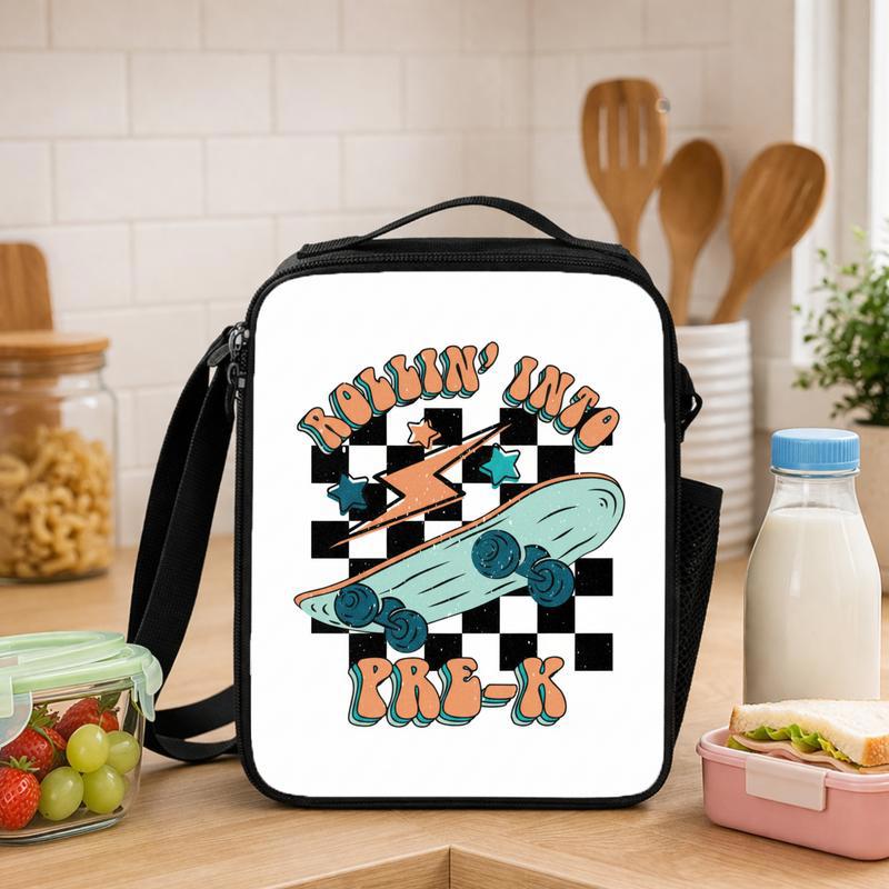 Rollin Into Pre-K Lunch Bag - Cool Kids Skateboard Back To School Lunch Box Bag - Savourry
