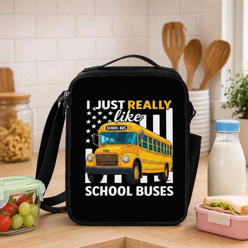 School Bus Lover Lunch Bag - Back To School Kids Gift Lunch Box Bag - Savourry
