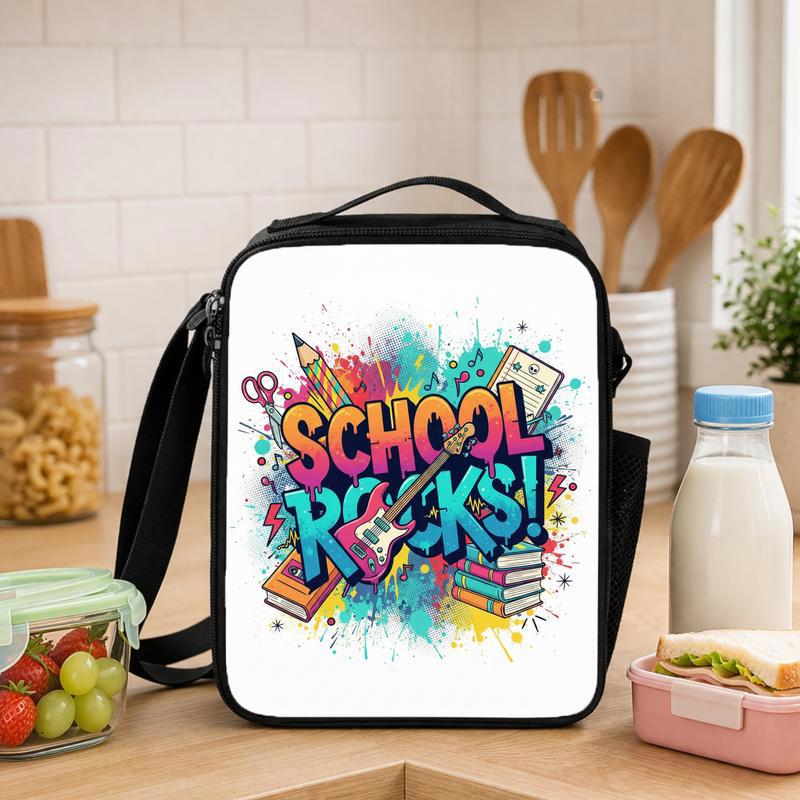 School Rock N Roll Lunch Bag For Kids - Music Lover Style Lunch Box Bag - Savourry