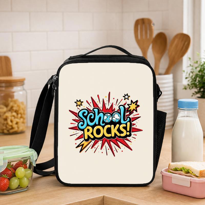 School Rocks Lunch Bag For Kids - Fun Back To School Style Lunch Box Bag - Savourry