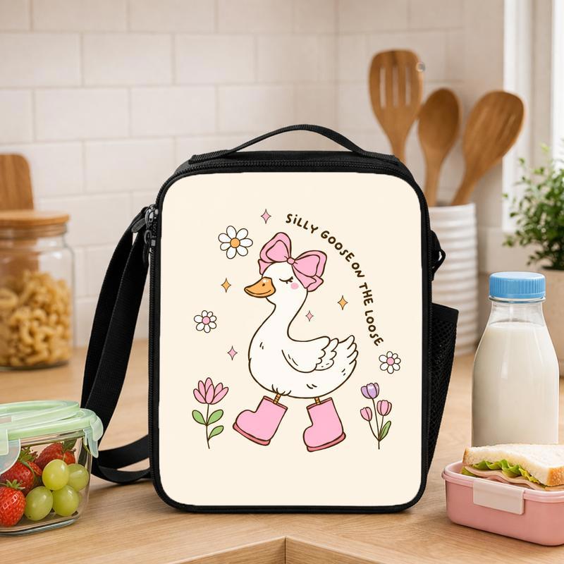 Silly Goose Lunch Bag - Cute Back To School Girls Lunch Box Bag - Savourry