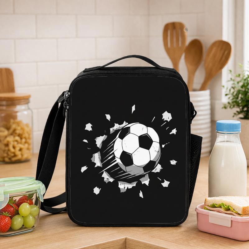 Soccer Ball Smash Lunch Bag - Cool Sports Kids School Bag Lunch Box Bag - Savourry