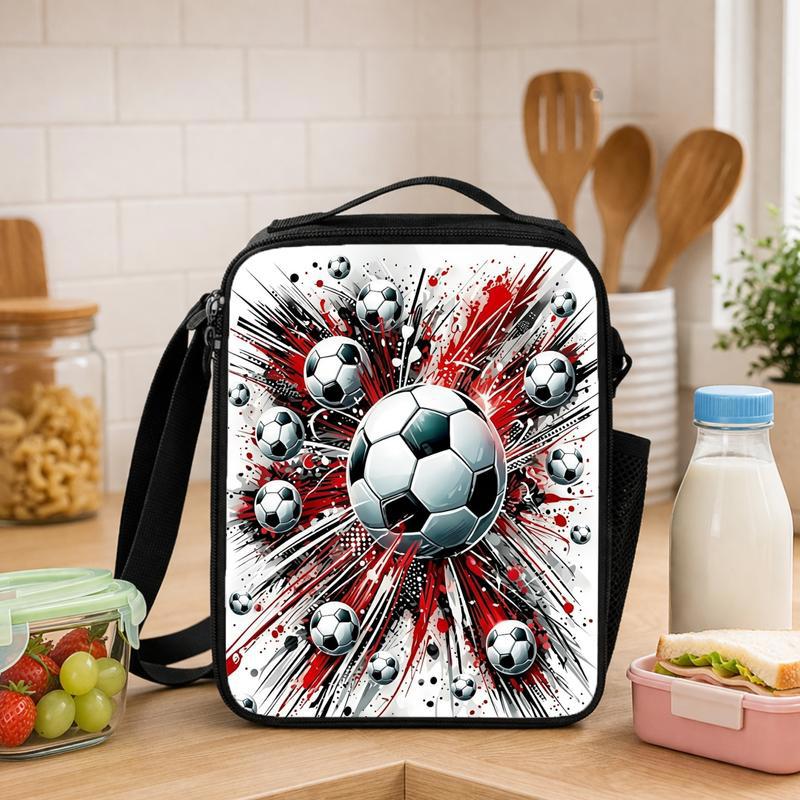 Soccer Graphic Lunch Bag - High Energy Sports Back To School Lunch Box Bag - Savourry