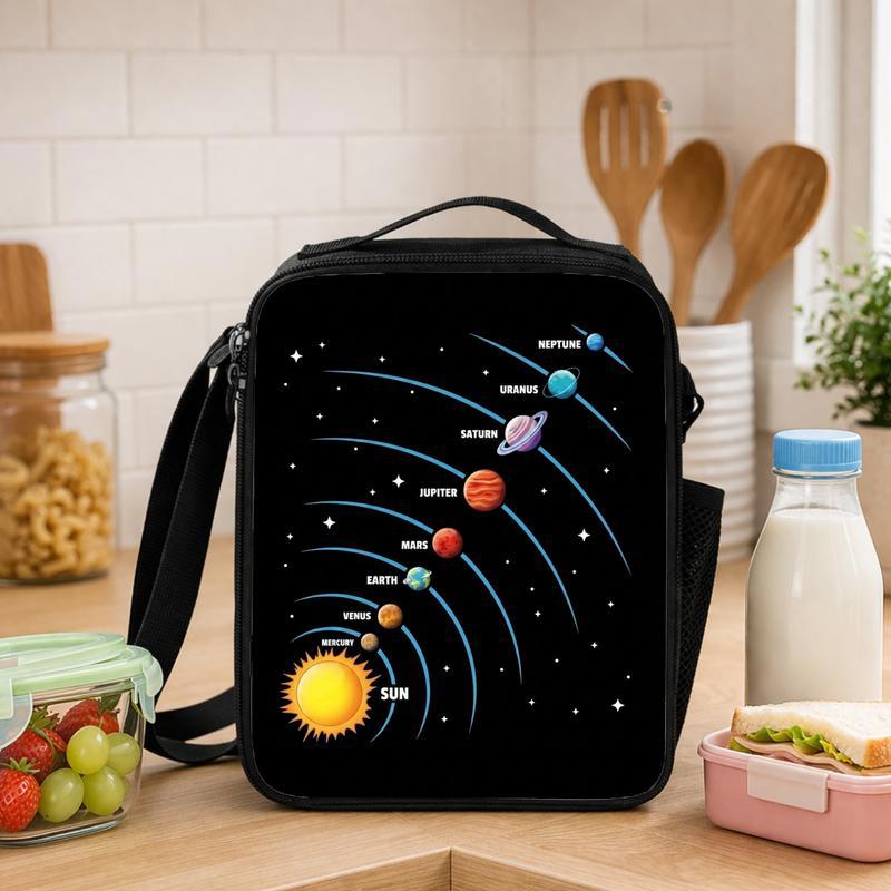 Solar System Lunch Bag Kids - Space Orbit Planets Design Lunch Box Bag - Savourry