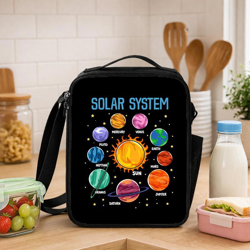 Solar System Lunch Bag Kids - Space Planets School Design Lunch Box Bag - Savourry