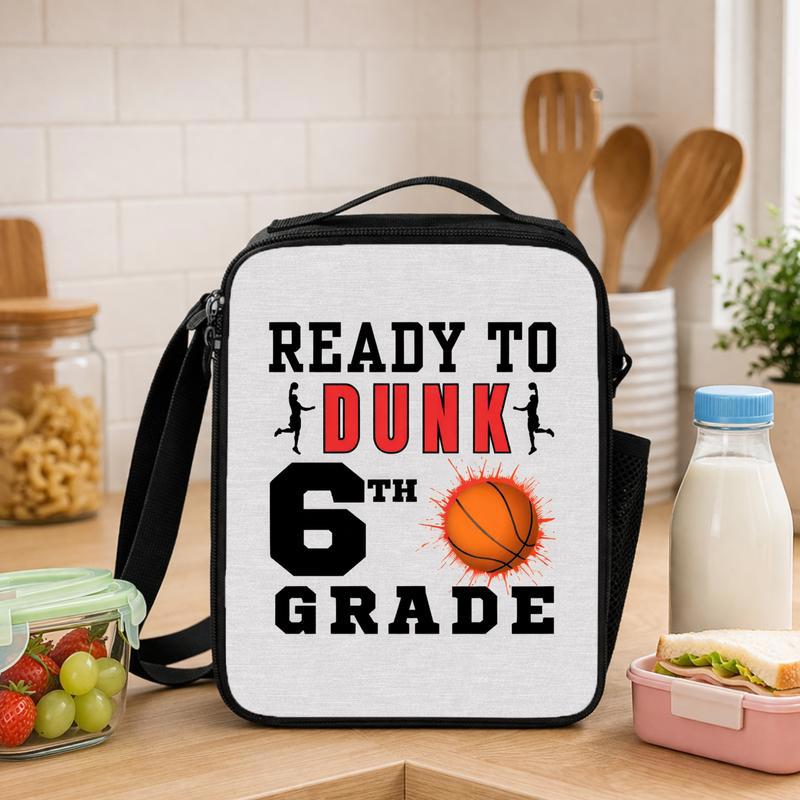 6th Grade Basketball Lunch Bag - Back To School Ready To Dunk Lunch Box Bag - Savourry