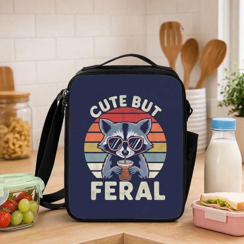 Vintage Raccoon Lunch Bag - Back To School Cute But Feral Lunch Box Bag - Savourry