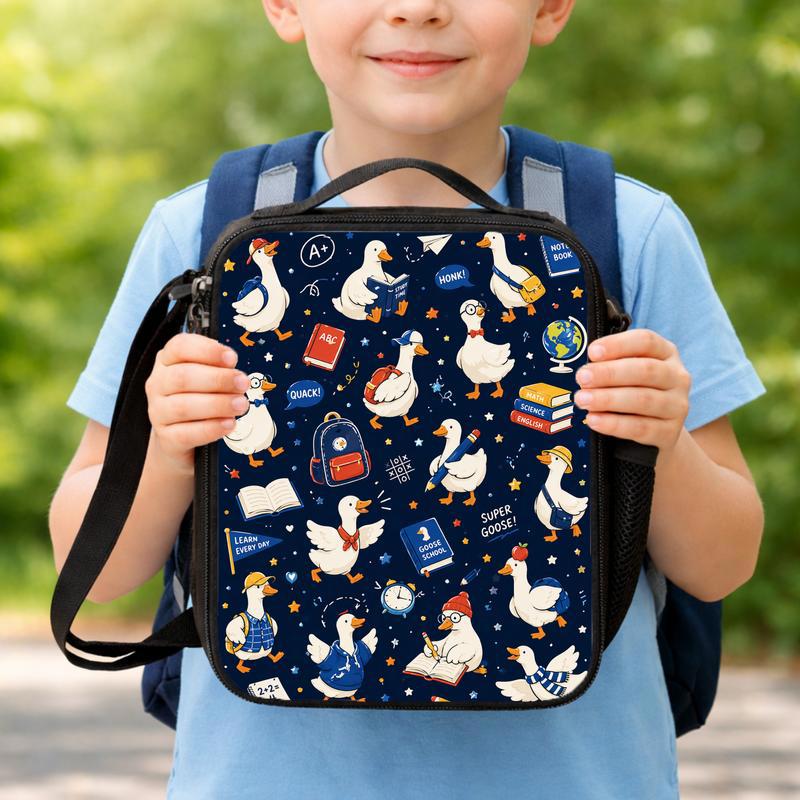 All Over Goose Lunch Bag - Fun Back To School Kids Pattern Lunch Box Bag