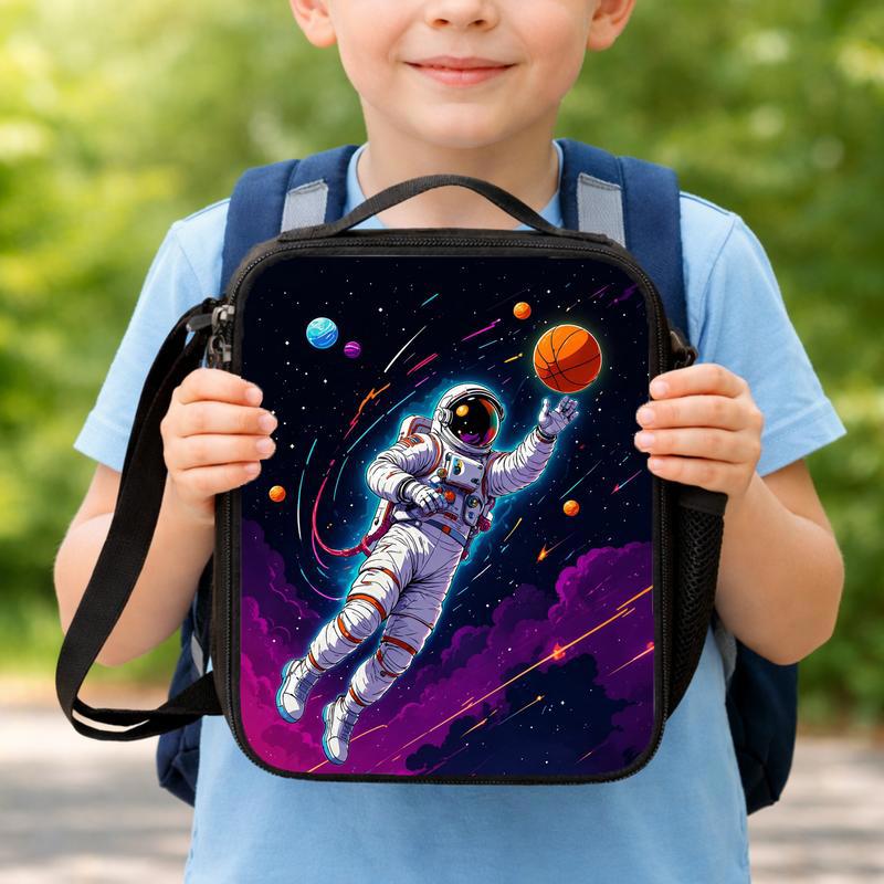 Astronaut Lunch Bag Kids - Space Sports Galaxy Design Lunch Box Bag