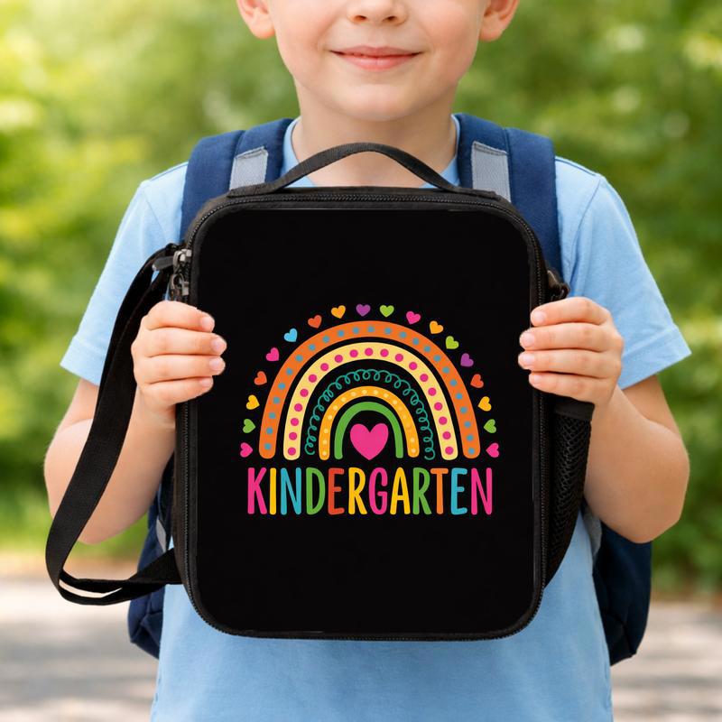 Back To School Lunch Bag - Bright Rainbow Kindergarten Style Lunch Box Bag Back To School Lunch Bag - Bright Rainbow Kindergarten Style Lunch Box Bag
