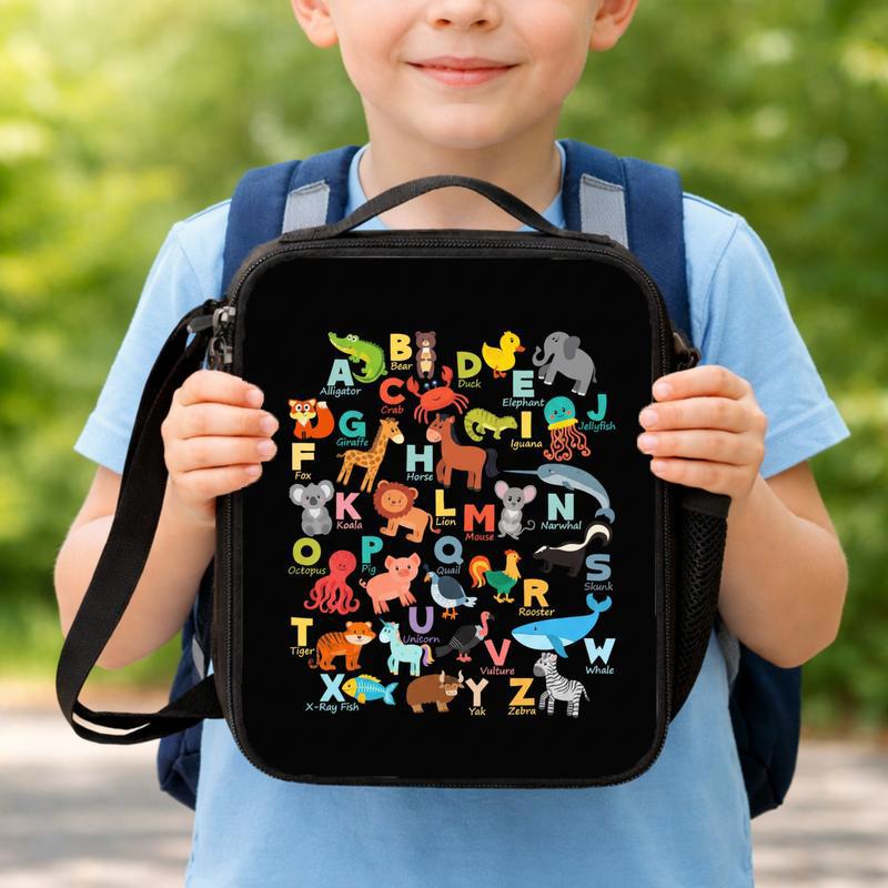 Back To School Lunch Bag - Cute Alphabet Animals Kindergarten Lunch Box Bag Back To School Lunch Bag - Cute Alphabet Animals Kindergarten Lunch Box Bag