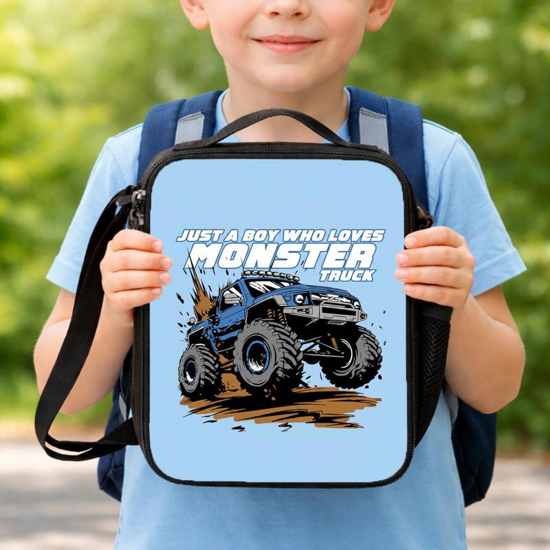 Back To School Lunch Bag For Boys - Just A Boy Who Loves Monster Truck Lunch Box Bag Back To School Lunch Bag For Boys - Just A Boy Who Loves Monster Truck Lunch Box Bag