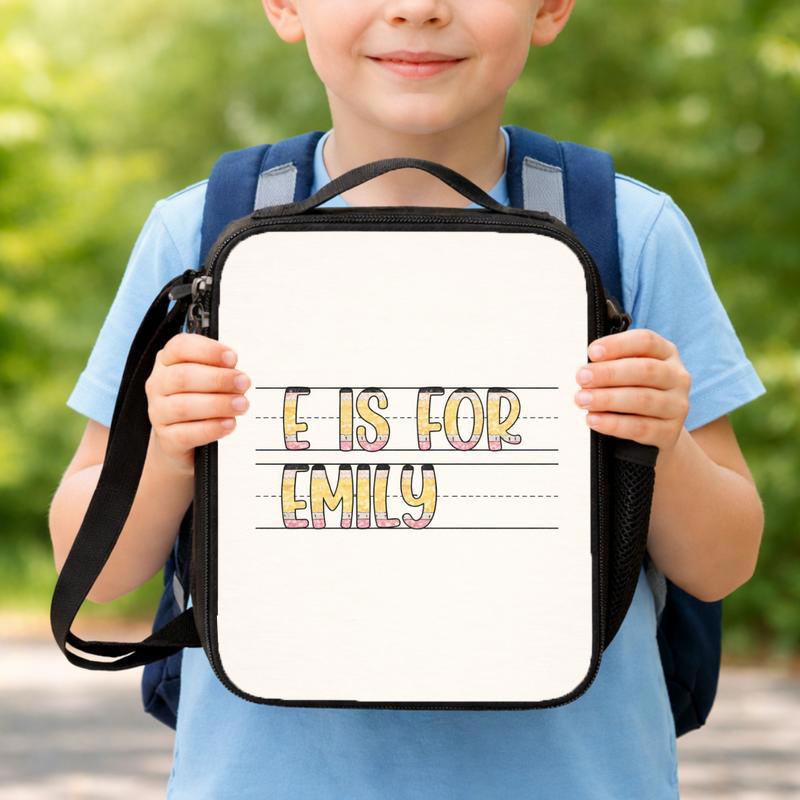 Back To School Lunch Bag - Personalized Alphabet Name Lunch Box Bag
