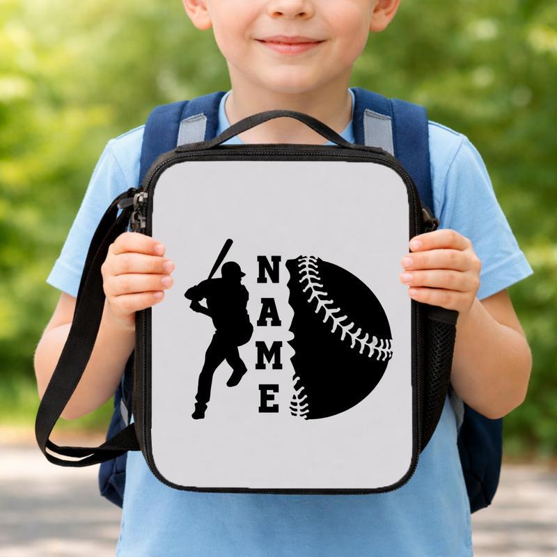 Baseball Silhouette Lunch Bag - Custom Name Kids Bag Lunch Box Bag Baseball Silhouette Lunch Bag - Custom Name Kids Bag Lunch Box Bag