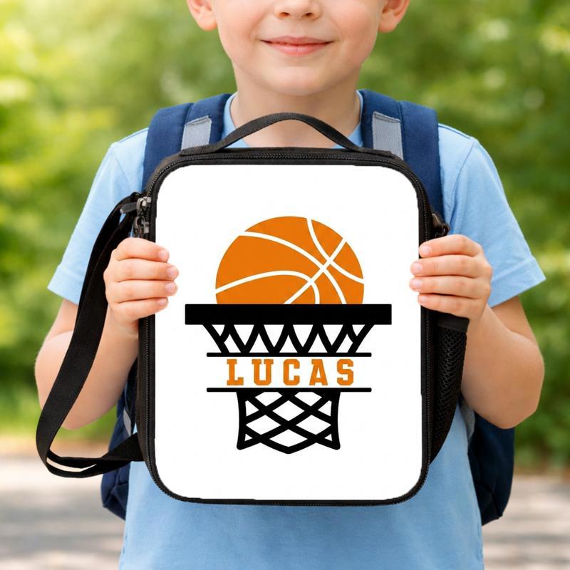 Basketball Name Lunch Bag - Back To School Custom Sport Style Lunch Box Bag Basketball Name Lunch Bag - Back To School Custom Sport Style Lunch Box Bag