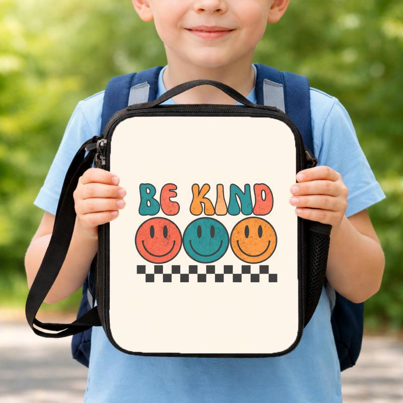 Be Kind Smiley Lunch Bag - Cute School Lunch For Kids Lunch Box Bag Be Kind Smiley Lunch Bag - Cute School Lunch For Kids Lunch Box Bag