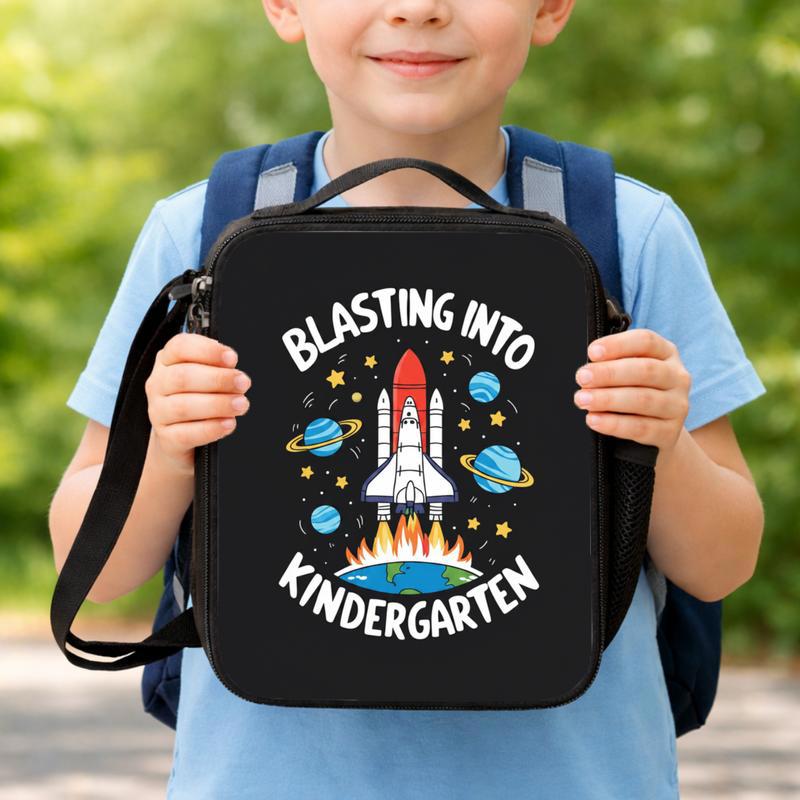 Blasting Into Kindergarten Lunch Bag - Kids Back To School Lunch Box Bag