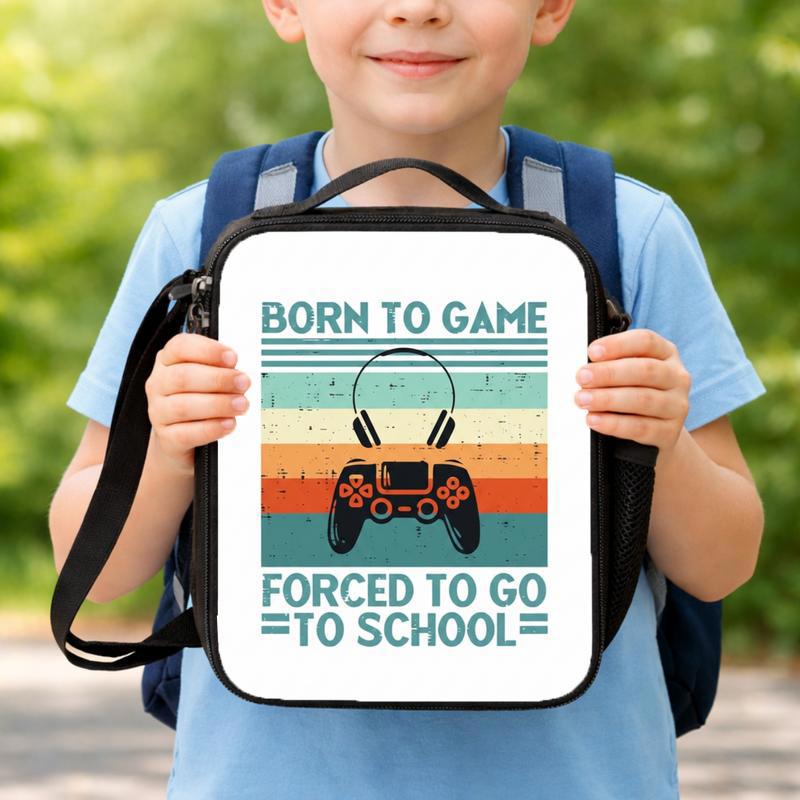 Born To Game Lunch Bag - Funny Back To School Gamer Kids Lunch Box Bag Born To Game Lunch Bag - Funny Back To School Gamer Kids Lunch Box Bag