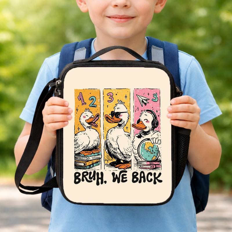 Bruh We Back Goose Lunch Bag - Funny Back To School Kids Lunch Box Bag