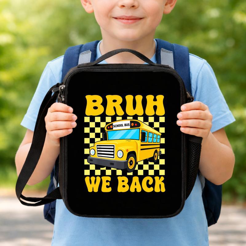 Bruh We Back School Bus Lunch Bag - Funny Back To School Kids Lunch Box Bag Bruh We Back School Bus Lunch Bag - Funny Back To School Kids Lunch Box Bag