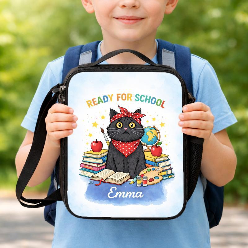 Cat Ready For School Lunch Box Bag
