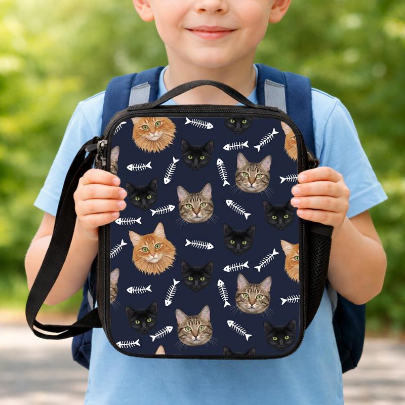 Cats & Fish Bones Lunch Box Bag