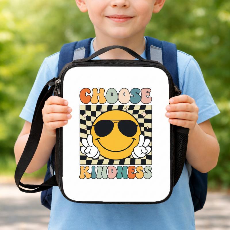 Choose Kindness Lunch Bag - Positive Smiley Kids Design Lunch Box Bag Choose Kindness Lunch Bag - Positive Smiley Kids Design Lunch Box Bag