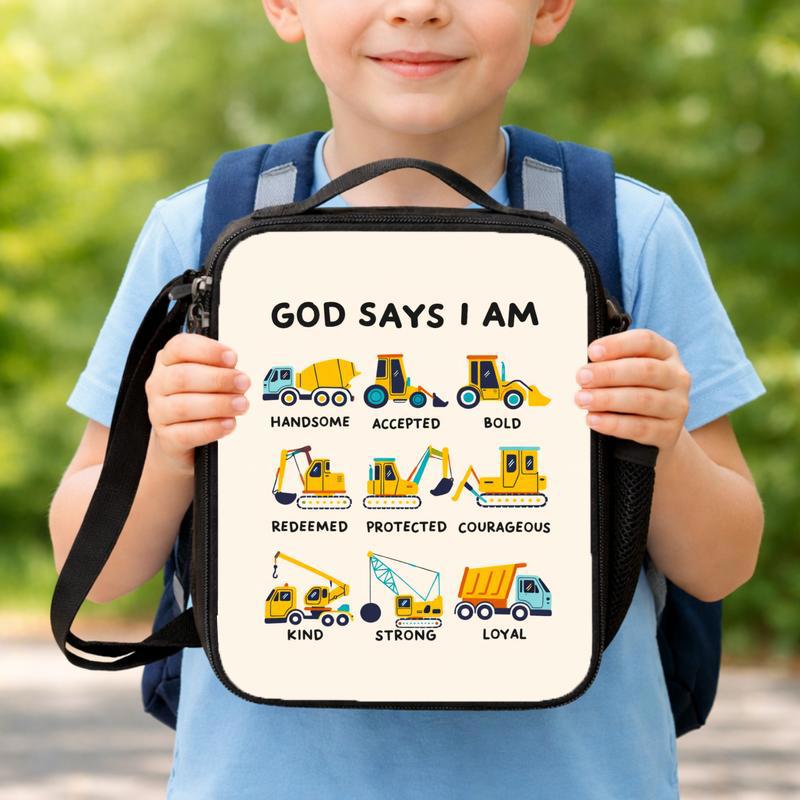Christian Construction Truck Lunch Bag - Positive Back To School Gift Lunch Box Bag Christian Construction Truck Lunch Bag - Positive Back To School Gift Lunch Box Bag