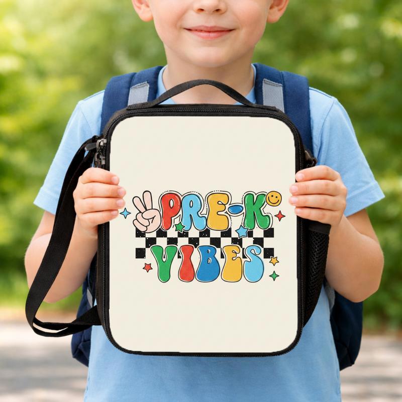 Colorful Pre-K Lunch Bag - Trendy Kids School Lunch Box Bag Colorful Pre-K Lunch Bag - Trendy Kids School Lunch Box Bag